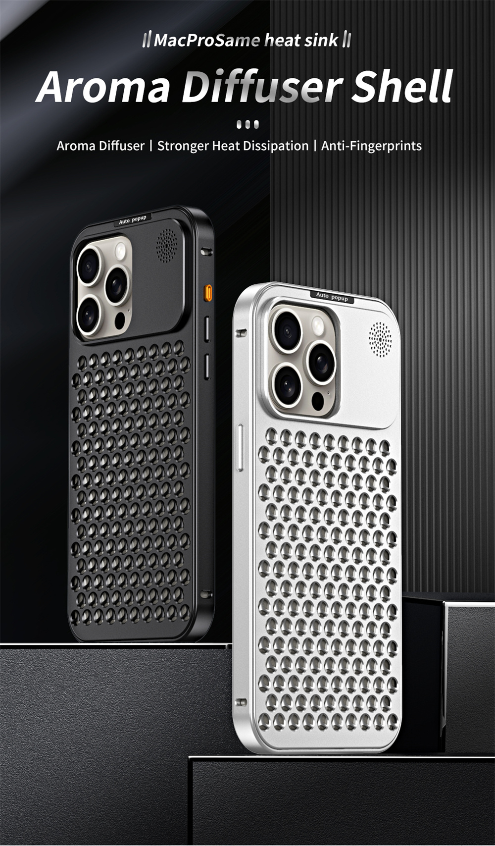 Aluminiowy rozpraszanie ciepła chłodzenie zapachowy telefon na iPhone 15 plus 14 Promaks 12 13 Pro Max Snap Bluckle 2In1 Metal Armourproof Coverproof