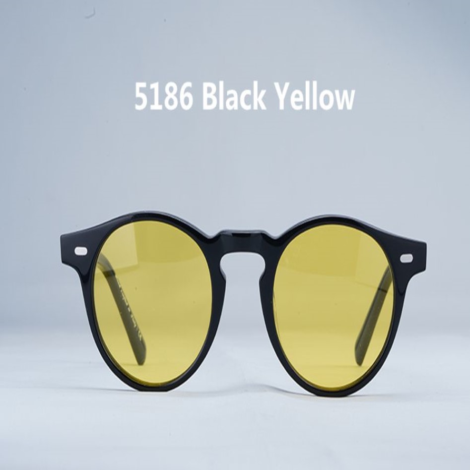 ファッションユニセックスグレゴリーペックV5186 Bluetinted Sunglasses retrovintageラウンドデザイン