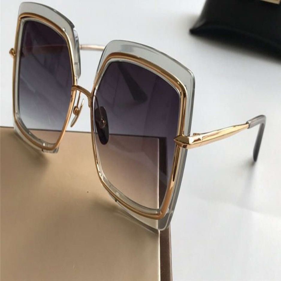 Vrouwen Vierkante ZONNEBRIL NARCISSUS 503 Grijs Goud Frame Fashion zonnebril Shades Eye Wear Nieuw Met Box273D