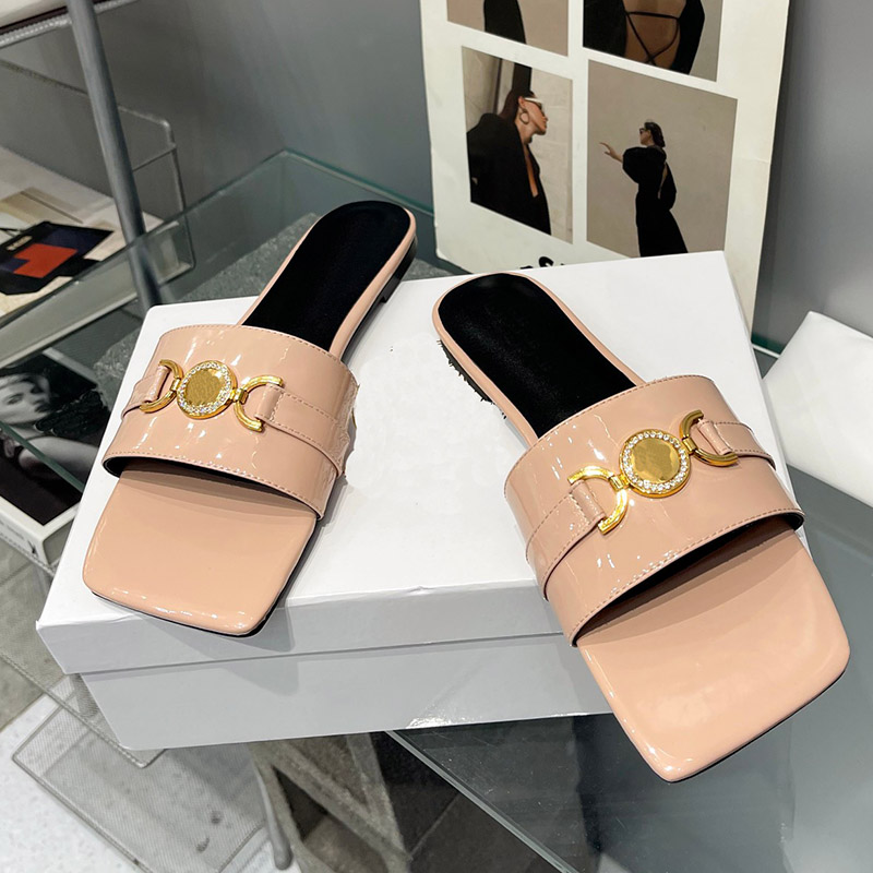 Meidusa slippers نساء شرائح براءات الاختراع الجلدية الحجم 35-43 طراز JY02