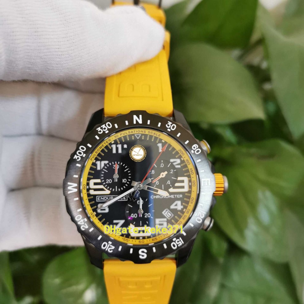 Mode perfekte Qualität Herrenuhr Armbanduhren X82310A41B1S1 44mm Speed Edelstahl Naturkautschukarmband Gelbes Zifferblatt ETA VK Quarz C2651
