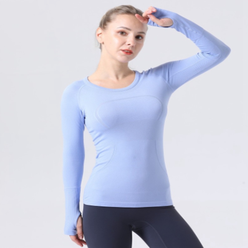 Chemise transparente à manches longues pour femmes, entraînement, séchage à l'air, yoga, fitness, nombril exposé, haut de sport pour femmes