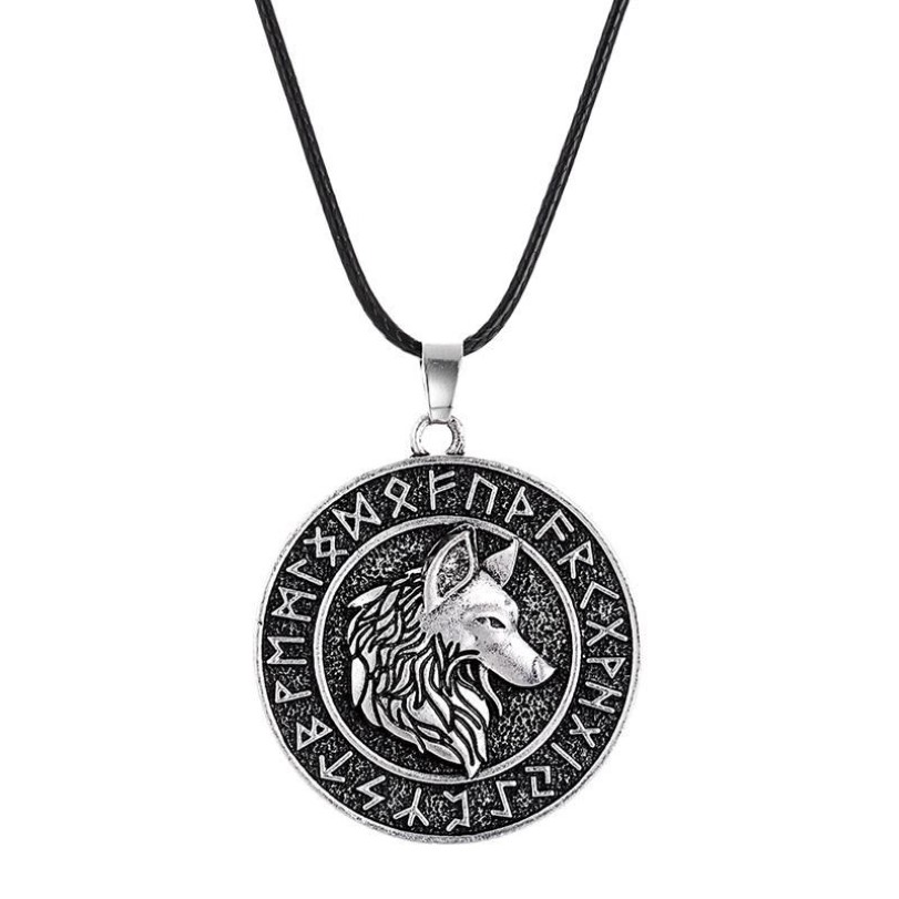 Pendentif Colliers Vintage Nordic Viking Pirate Collier rond pour hommes Odin Mount Celtic Wolf Punk Accessoires masculinsPendant265q