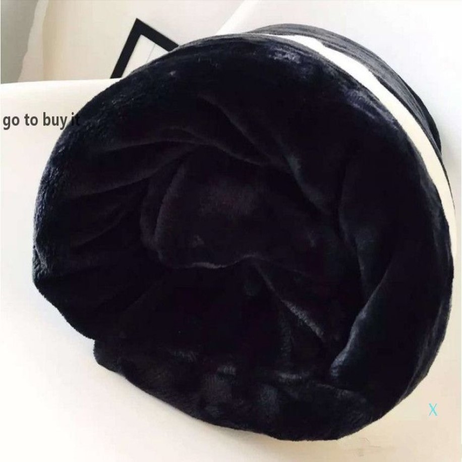 Black Throw Flannel Fleece Blanket 2size -130x150cm 150x200cm No Dust Bag C Style Logo For Travel Home Office Nap Blanket 13296o
