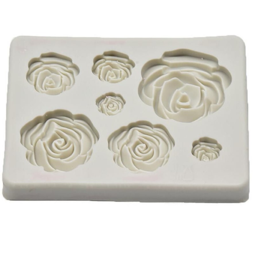 Rose Flower Silicone Mold Fondant Mold Cake Decorating Tools Chocolate Tool Kitchen Baking Scraper 226Z