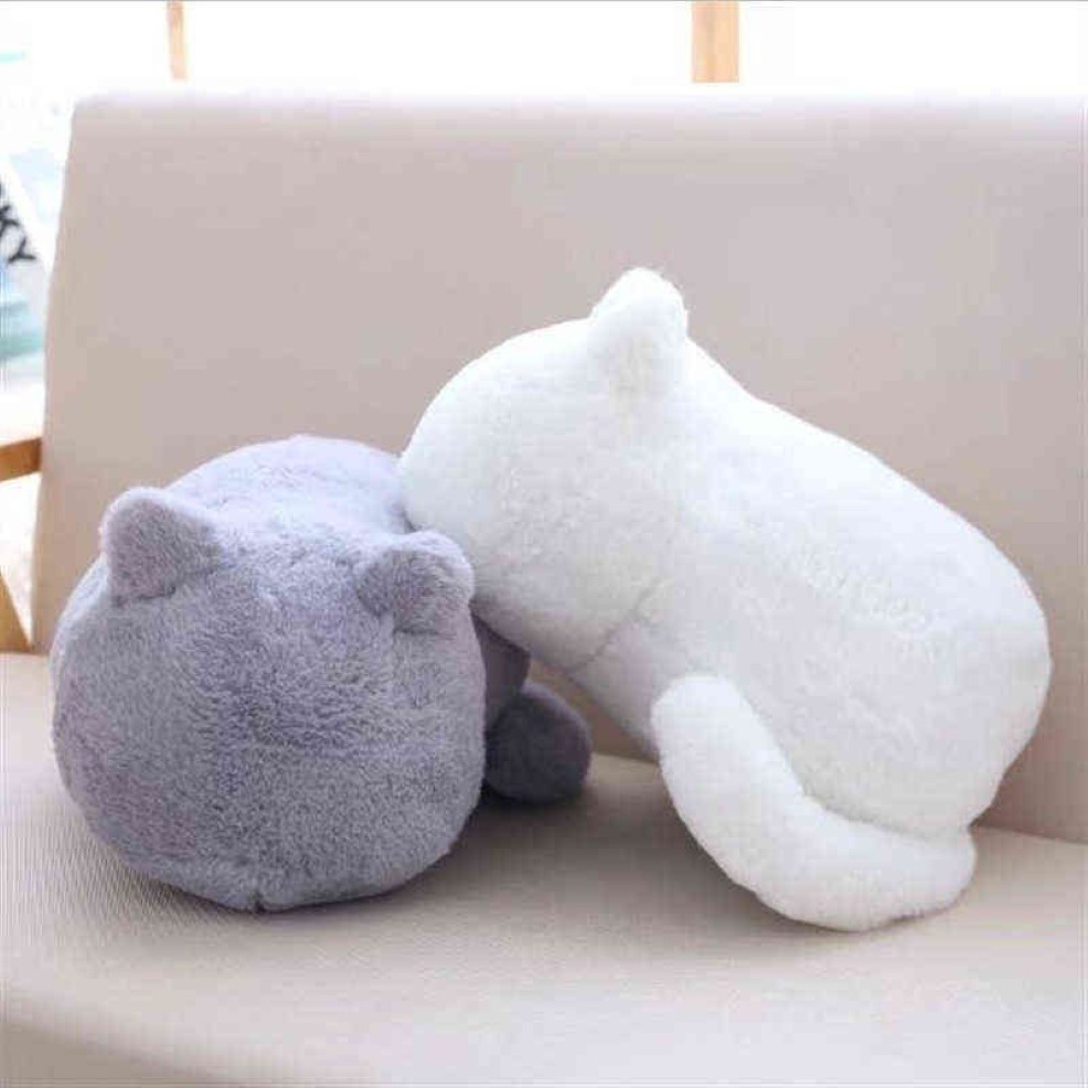 Peluş kedi yastıkları sevimli karikatür şekil arka gölge kawaii dolu hayvan oyuncakları ev tekstil çocuklar Noel hediyesi 211203272z