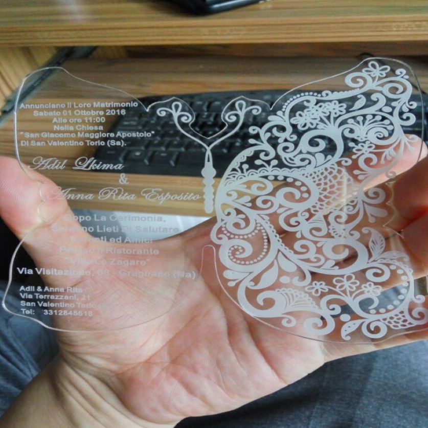 2017 Acrylic clear Butterfly Wedding invitations card Butterfly wedding invites acrylic invitations wedding invitations1Lot100P308J