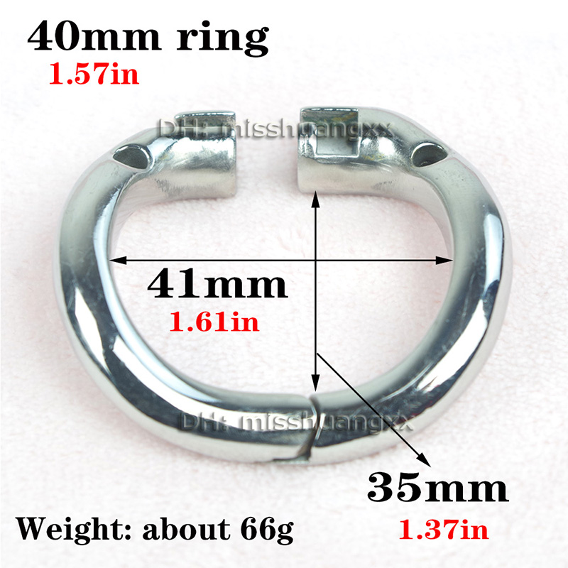 Ergonomisches männliches Edelstahl-Keuschheitsgürtel-Keuschheitskäfig-Ring mit offener Basis, gebogenes Zubehör in 5 Größen zur Auswahl des Cock Cage-Bondage-Rings