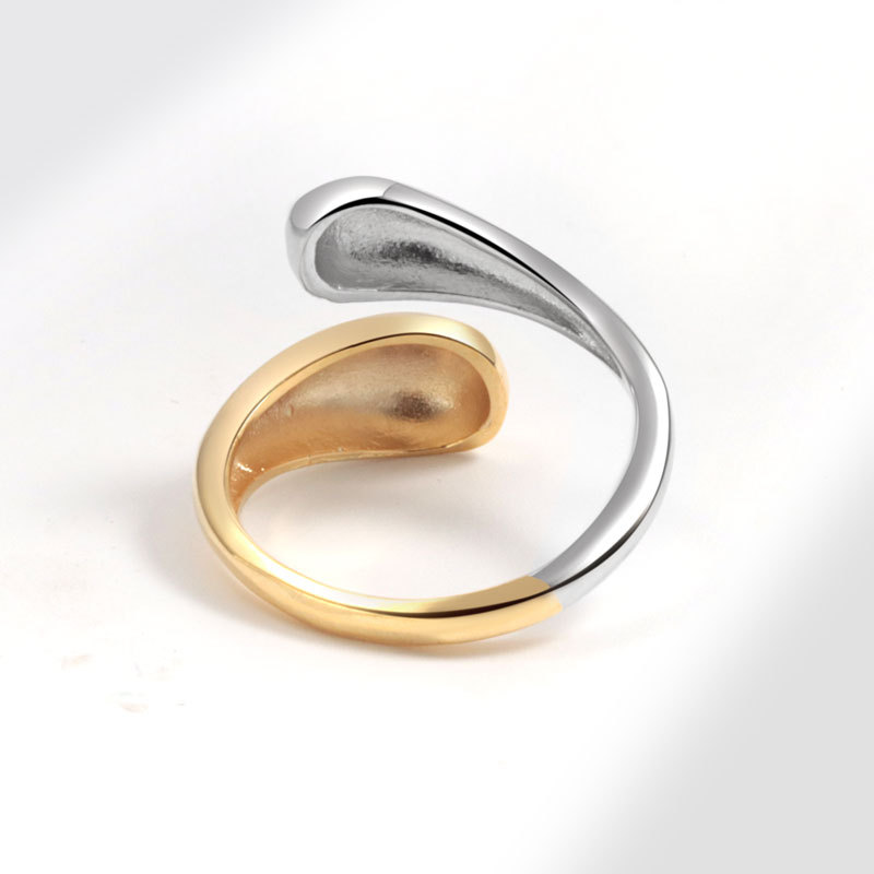 Anneaux de bande Bonnes de cluster NBNB Silver Gold Color Special Splicced Design Ring Adjustable For Women Fashion Girl Open Feme Femme Bijoux de doigt Gift Y240328