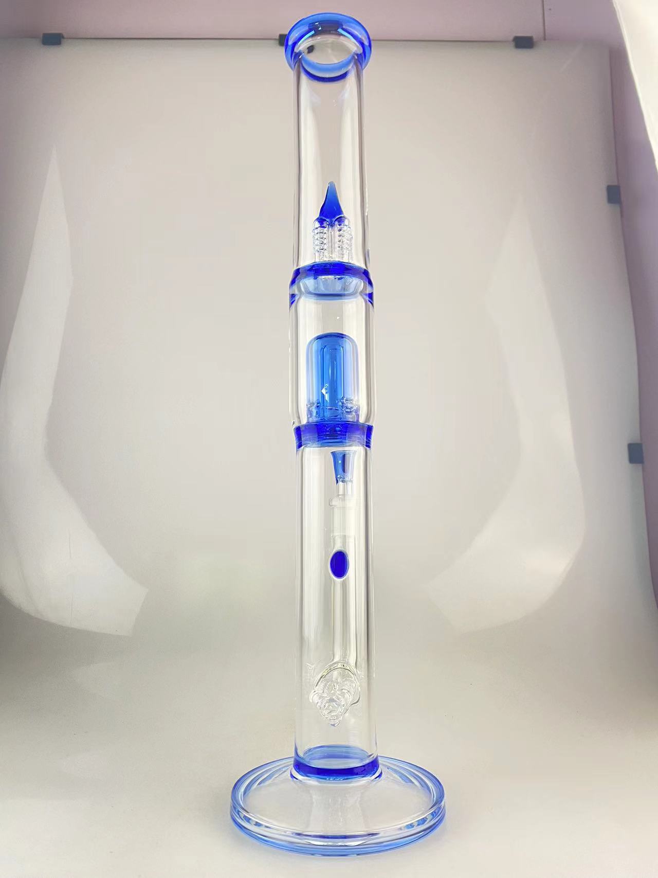 Cachimbos para fumar Cachimbos de 18 polegadas 18 mm detalhes articulados coloridos com azul cobalto funcionam bem de alta qualidade