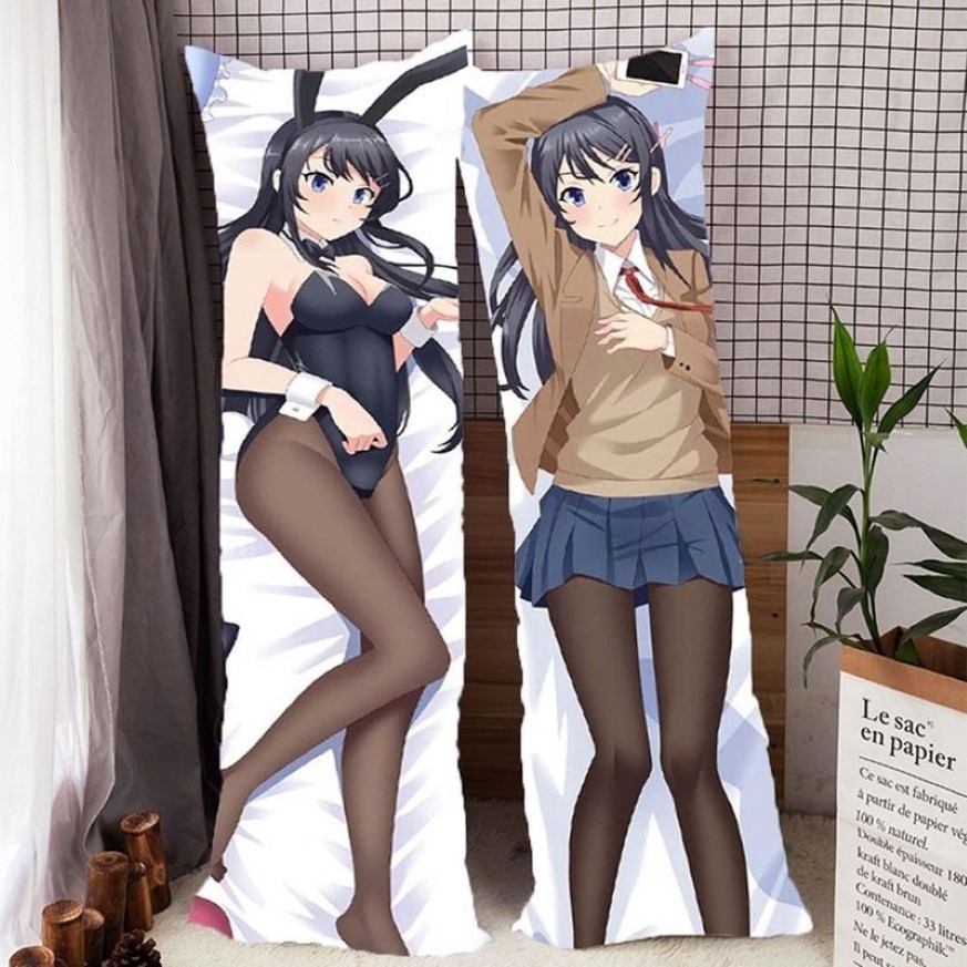 Rascal ne rêve pas de Bunny Girl Senpai Seishun Buta Yaro Sakurajima Mai taie d'oreiller corps de câlin Dakimakura housse de taie d'oreiller 2274r