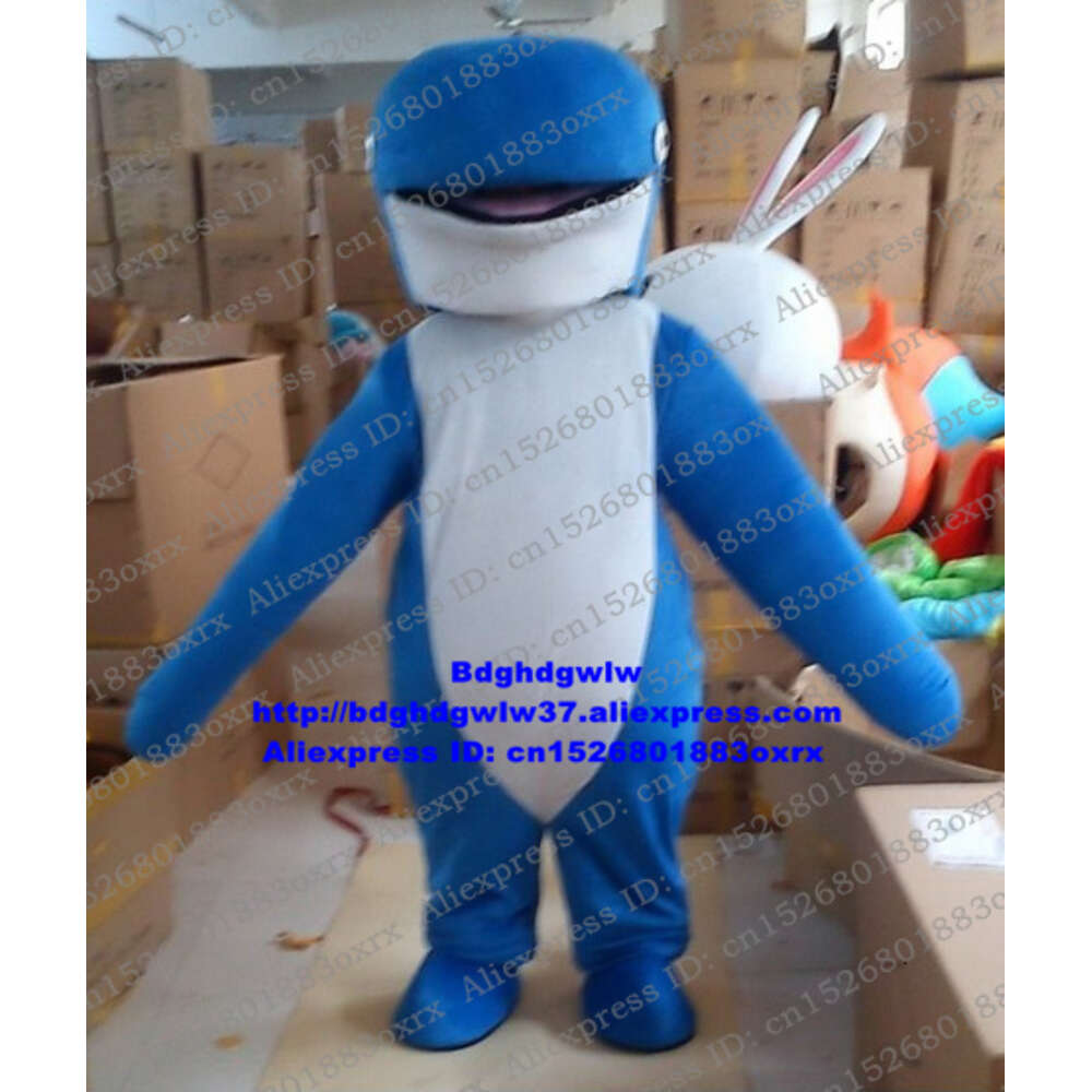 Mascot Costumes Blue Shark Whale Cetacean Mascot Costume Adult Cartoon Character Outfit Suit Artist Program Routine Press Briefing Zx2906