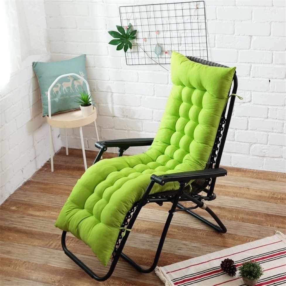 Silla reclinable de cojín largo espesas espesas sillón plegable almohadillas de asiento de sofá larga tumba de jardín Y200723230m