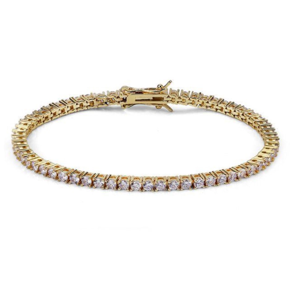 Moda jóias pulseira de tênis designer pulseiras prata corrente de ouro diamante zircão aço inoxidável para homens 3mm 4mm 5mm 6mm chains230d