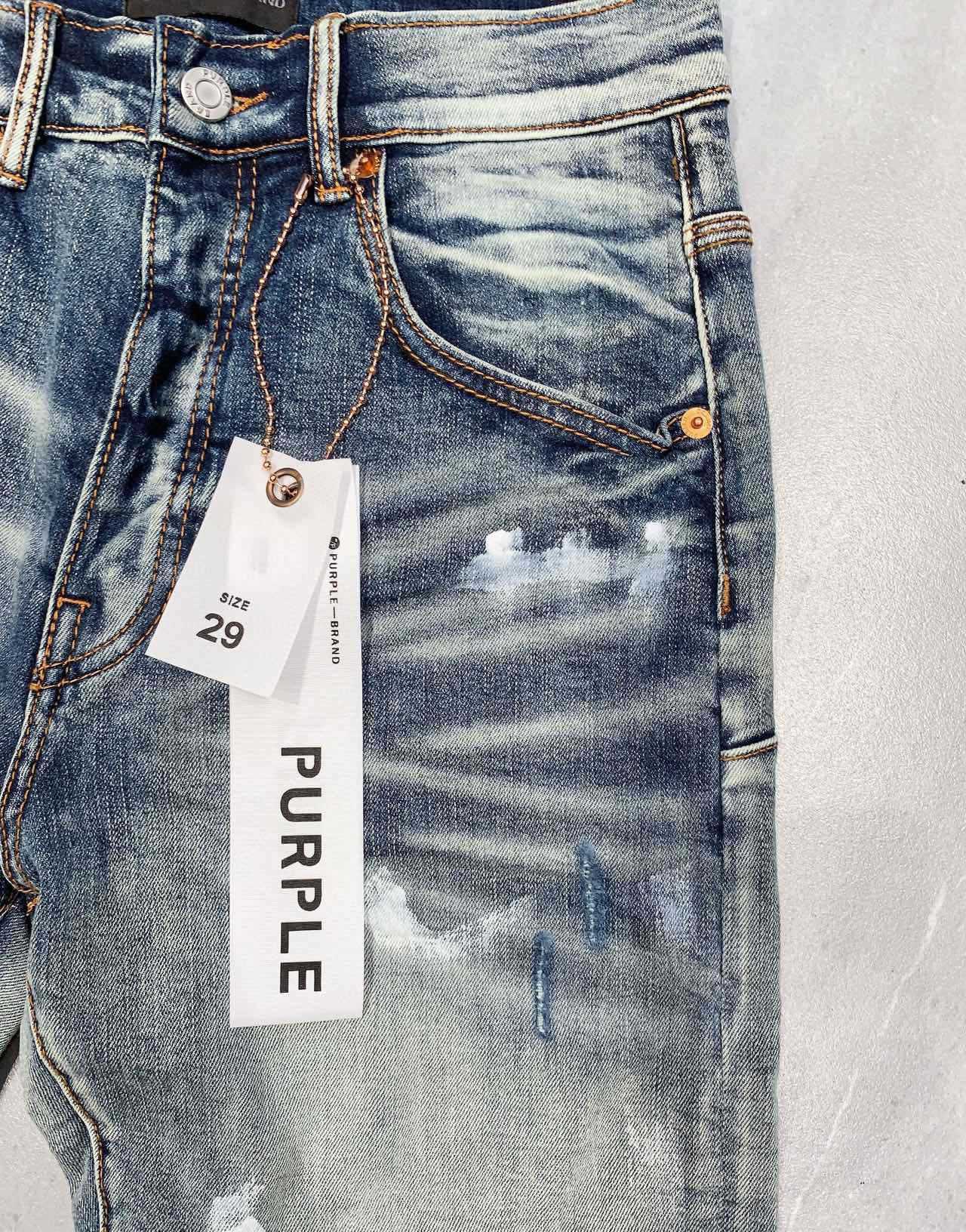 Purple Brand jeans American high street paint jeans en détresse