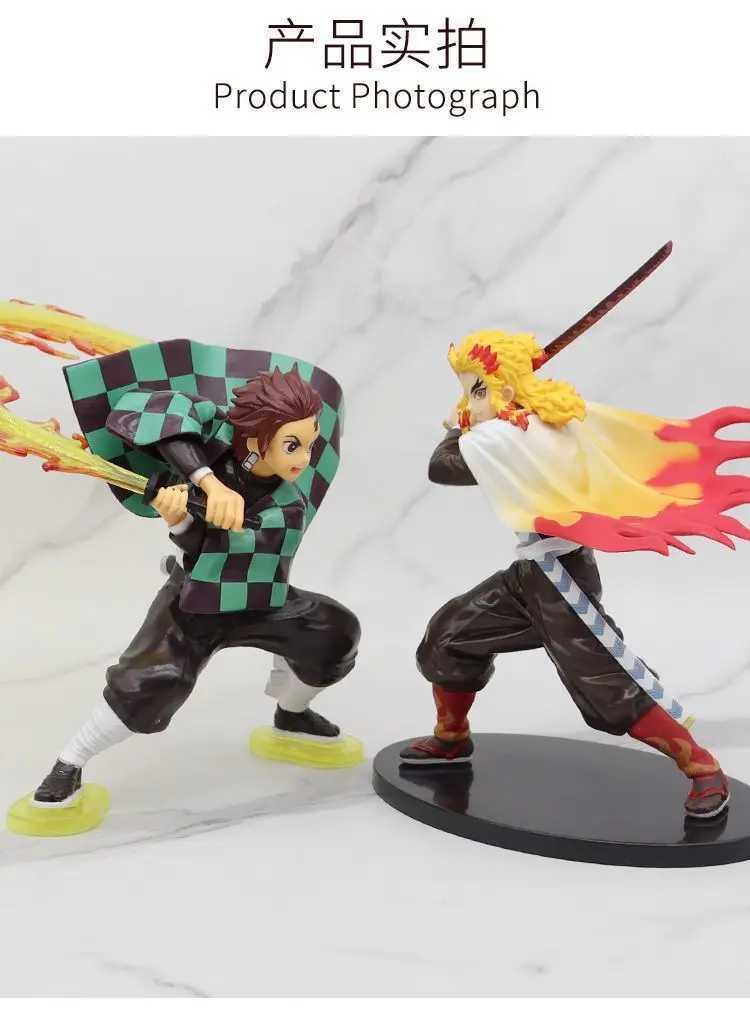 Action Toy Figures Anime Demon Slayer Kimetsu No Yaiba Agatsuma Zenitsu Kamado Tanjirou Action Figure Model Statue Rengoku KyoujurouToys kid Gift