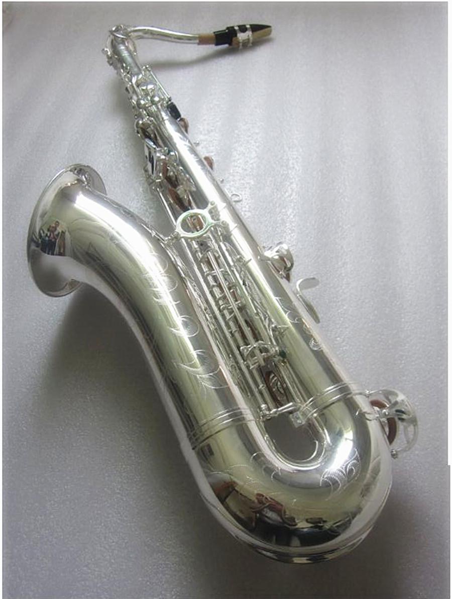 Novo saxofone tenor T-W020 sax profissional de alta qualidade bb sax latão banhado a prata instrumento musical sax com estojo