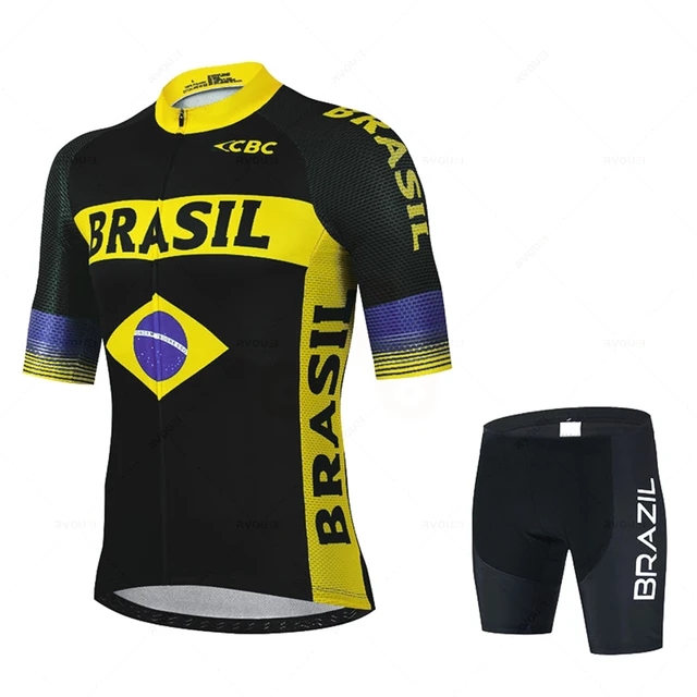 2024 Brasilien cykeltröja set 19d cykel shorts satser ropa ciclismo mens sommar snabb torr cykling maillot bottenkläder