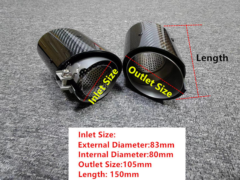 M3 M4 Glossy Carbon Fiber Exhaust Muffler Tip for BMW G80 G82 Rear Exhaust System Pipe