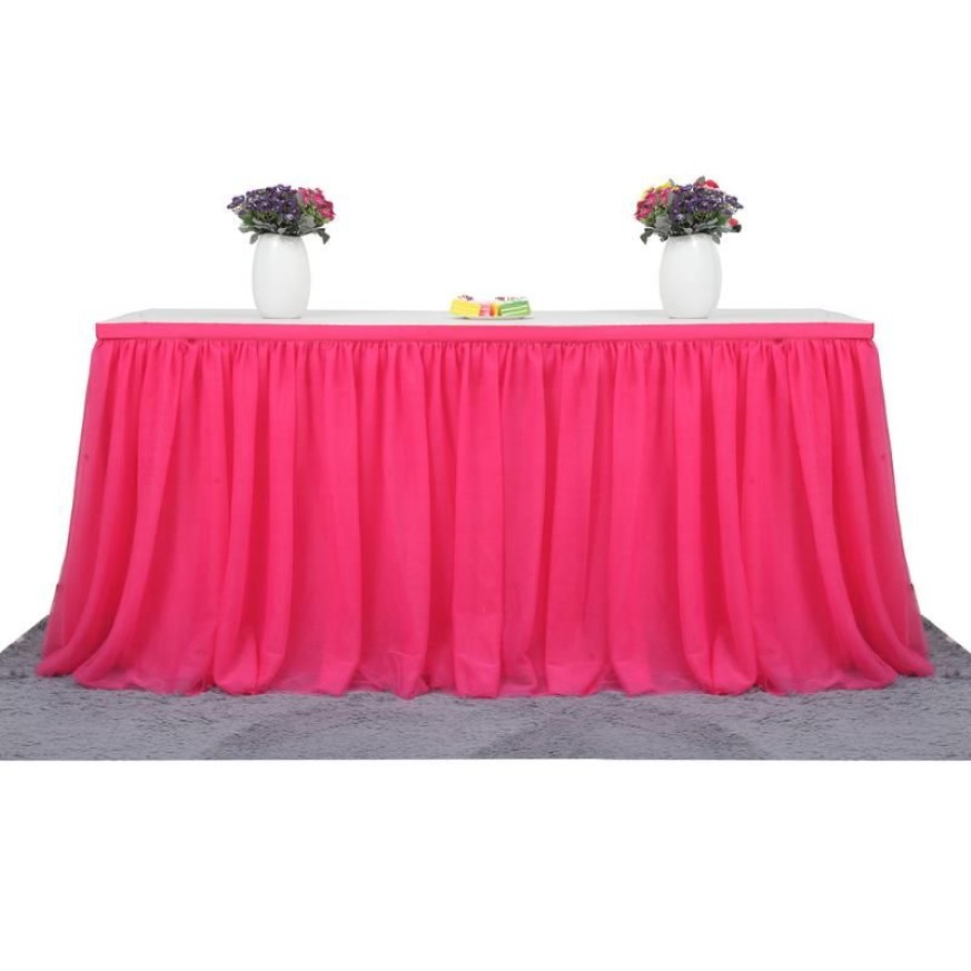 테이블 스커트 183 x 77 cm tutu 얇은 명주 그물 웨드 웨딩 파티 베이비 샤워 홈 장식 스커트 생일 294d