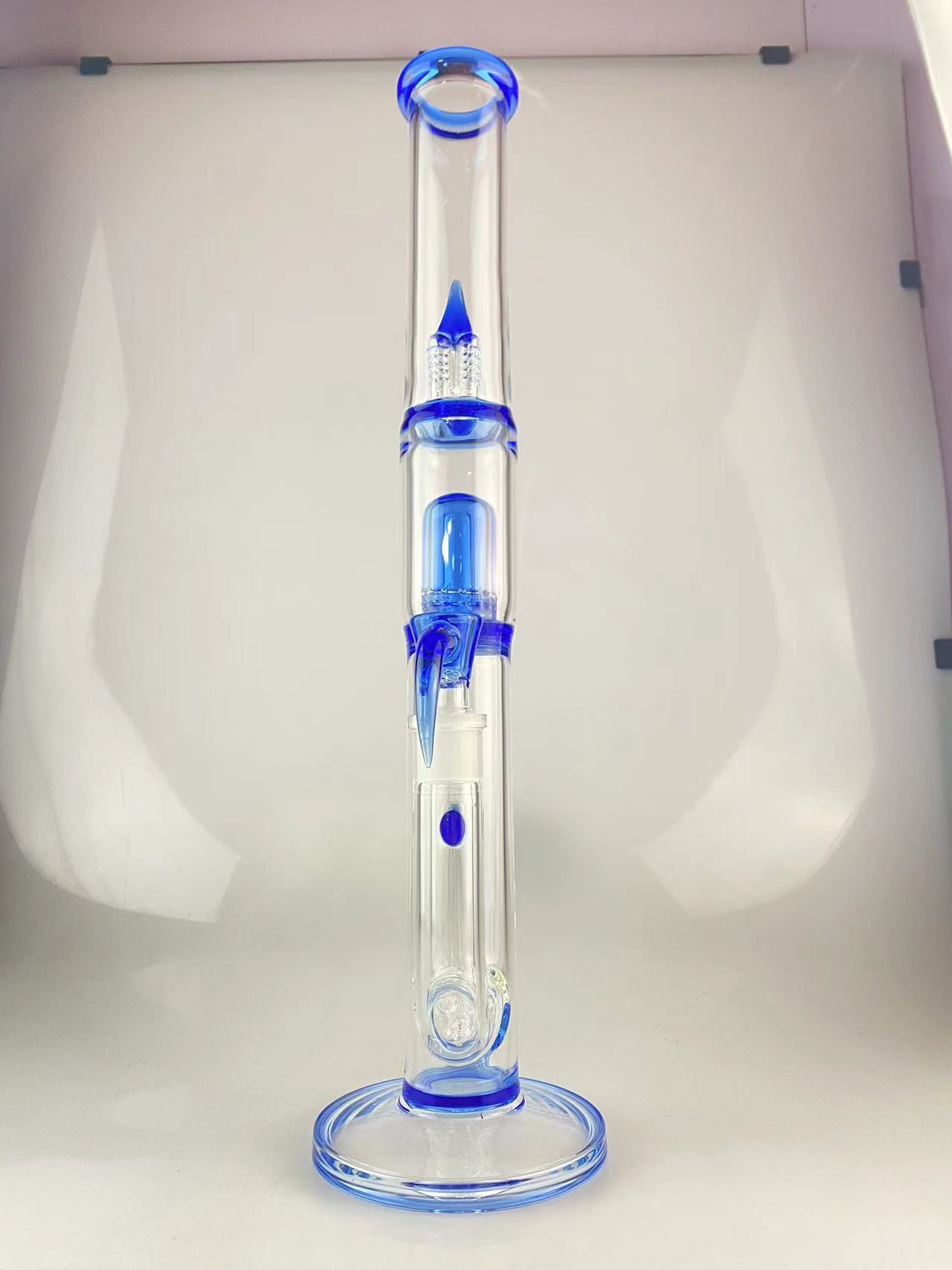 Cachimbos para fumar Cachimbos de 18 polegadas 18 mm detalhes articulados coloridos com azul cobalto funcionam bem de alta qualidade