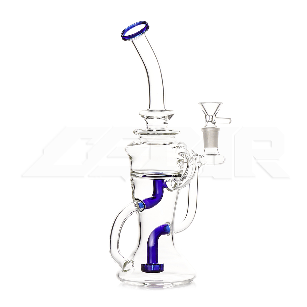 11-дюймовый Dab Rig Красочные стеклянные бонги Кальяны Стеклянные водопроводные трубы Нефтяные вышки Recycler Bong Bubbler с чашей 14 мм