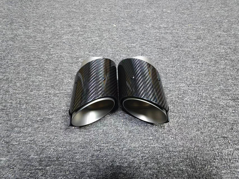 M3 M4 Glossy Carbon Fiber Exhaust Muffler Tip for BMW G80 G82 Rear Exhaust System Pipe