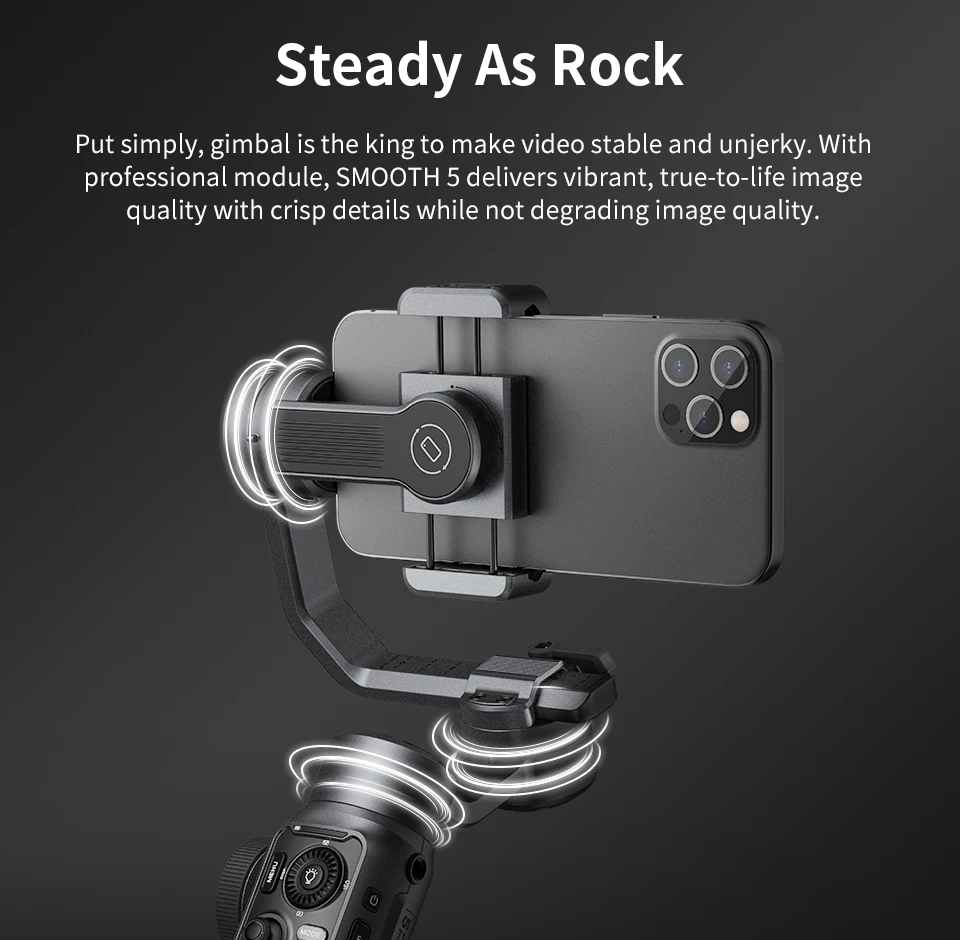 Heads Zhiyun Smooth 5 3axis Smartphone Gimbal Stabilizzatore gimbal iPhone 13 Pro Max 12 11 XS Samsung S20 Huawei Oppo vs Smooth 4