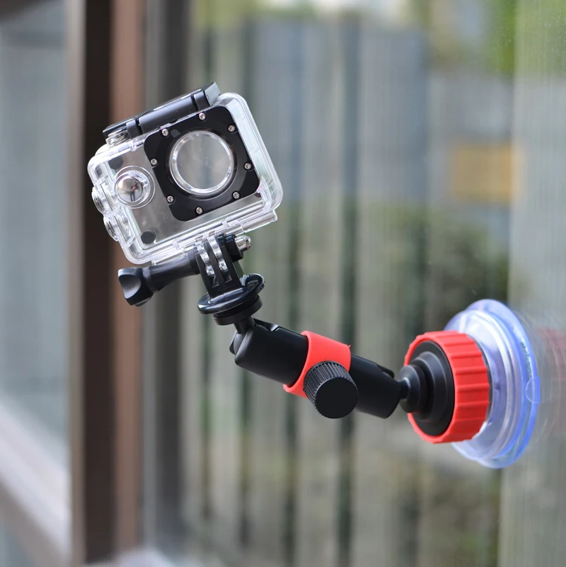كاميراس سيارة شفط كأس مصاصة حامل سيارة لكاميرا GoPro Action Osmo Xiaomi Soocoo Sjcam Eken Glass Saction Bracket