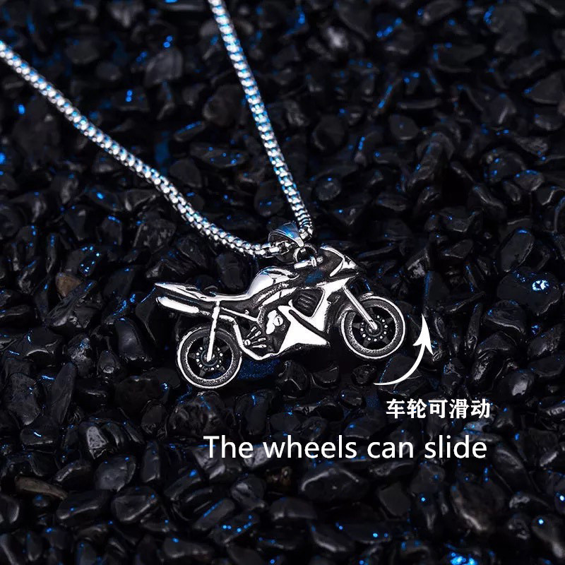 Vintage Titanium Steel Box Chain Necklace Harley Motorcycle Pendant Mens Long Sweater Chain Couple Accessories