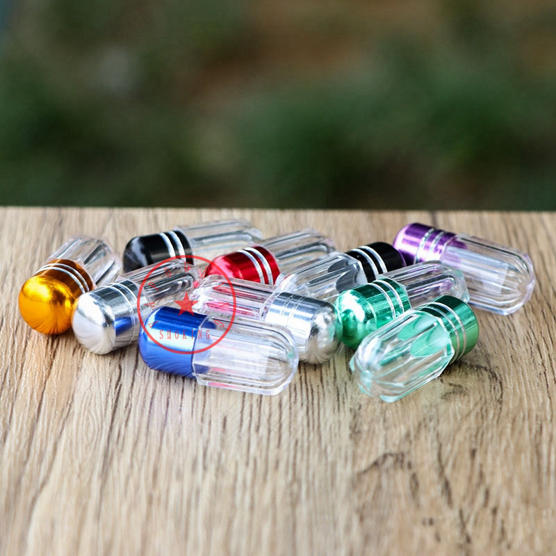 Mini Colorful Smoking Acrylic Aluminium Dry Herb Tobacco Cigarette Holder Stash Case Portable Pill Seal Storage Bottle Moisture-proof Snuff Pocket Container DHL