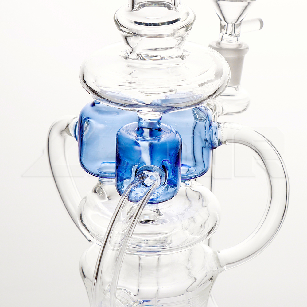 9,8 pouces Dab Rig coloré verre Bongs narguilés en ligne Perc conduites d'eau 14mm Joint huile plates-formes recycleur Bong barboteur