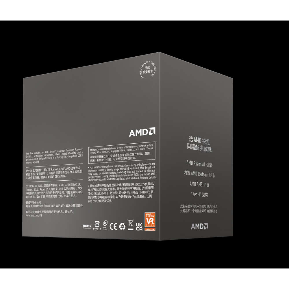 Nouveau Processeur de jeu AMD RYZEN 5 8600G 6 cœurs 12 threads CPU 4NM 65W Socket AM5