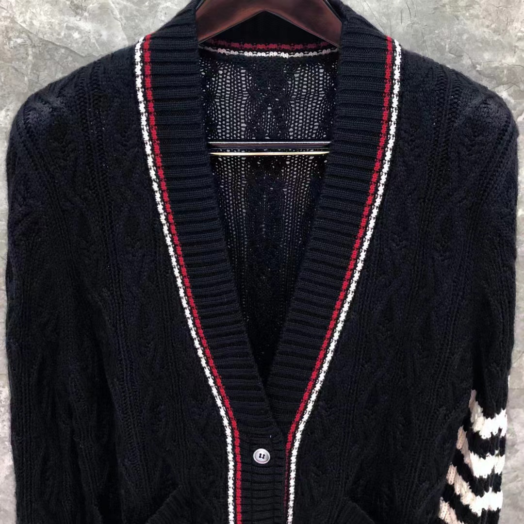 Vinatge 2024, черные/белые вязаные женские кардиганы с длинными рукавами, дизайнерские элитные женские свитера 31112