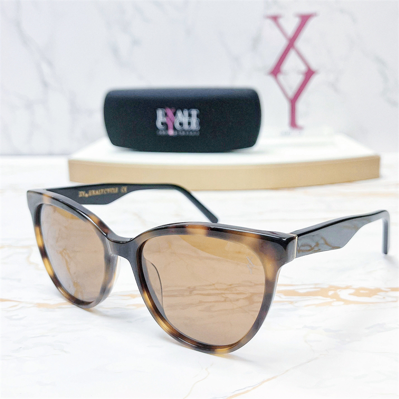 XY by EXALT CYCLE Cat Eye Acetate Sunglasses Women Overseas Polarized Lenses Italian Brand Designer Cellulose Bio Blue Brown Clear Fashion Thin Handmade XY2332