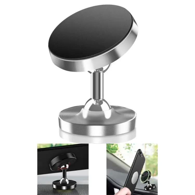 2024 Car Strong Magnetic Phone Horsder Flexible 360 Multi-angle Rotation Dashboard Desk Universal Mobile Mobile Mognet Universal Alloy Mount Stand F0017