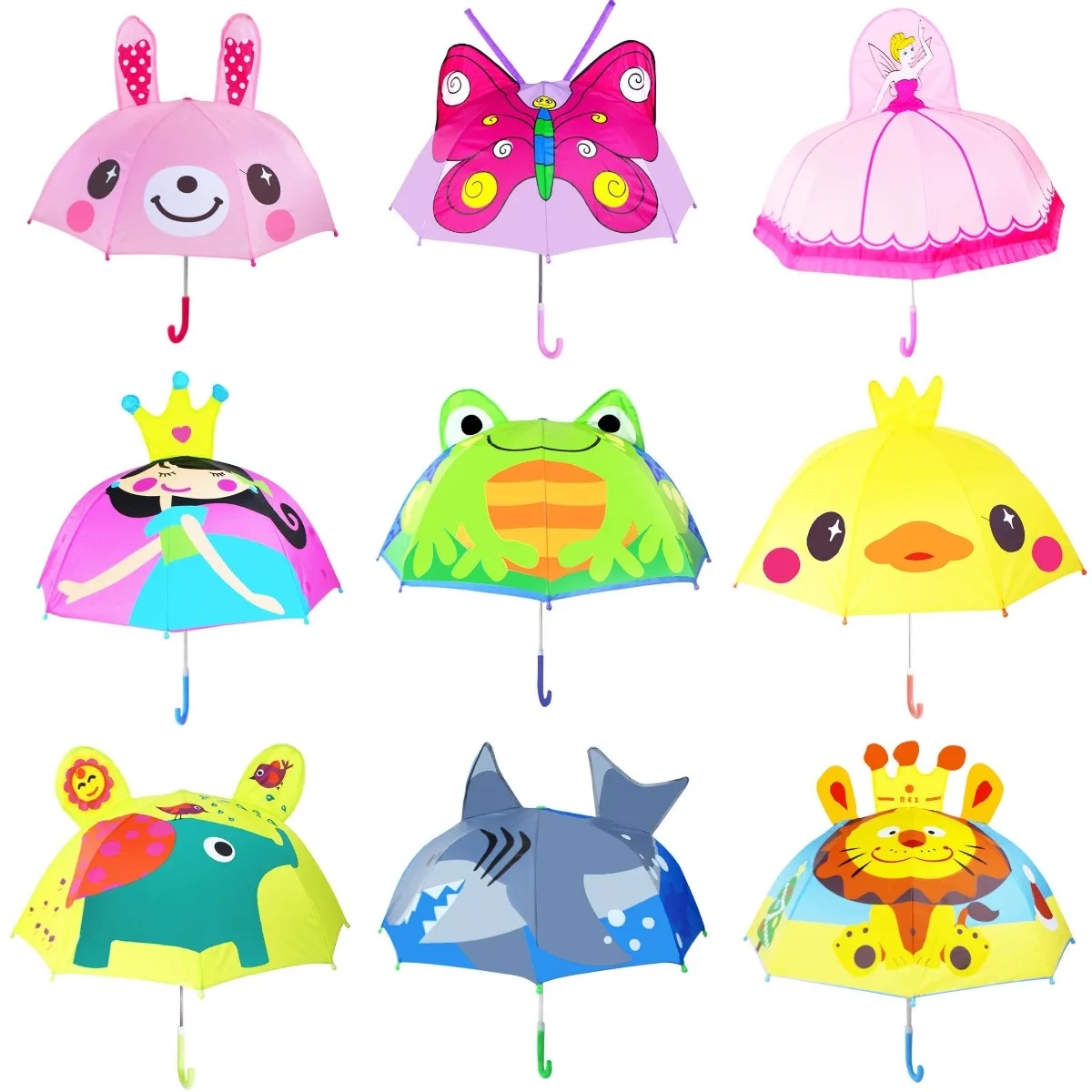 Creative Kids Animal 3D Oor Paraplu Leuke Cartoon Forg Jongen Paraplu Vlinder Meisje Paraplu Kinderen Paraplu Kerstcadeaus