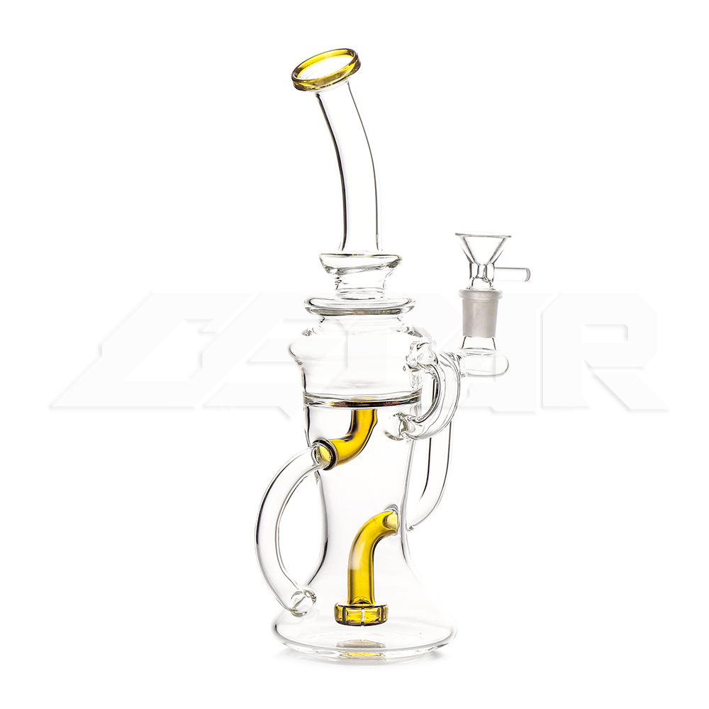 11-дюймовый Dab Rig Красочные стеклянные бонги Кальяны Стеклянные водопроводные трубы Нефтяные вышки Recycler Bong Bubbler с чашей 14 мм