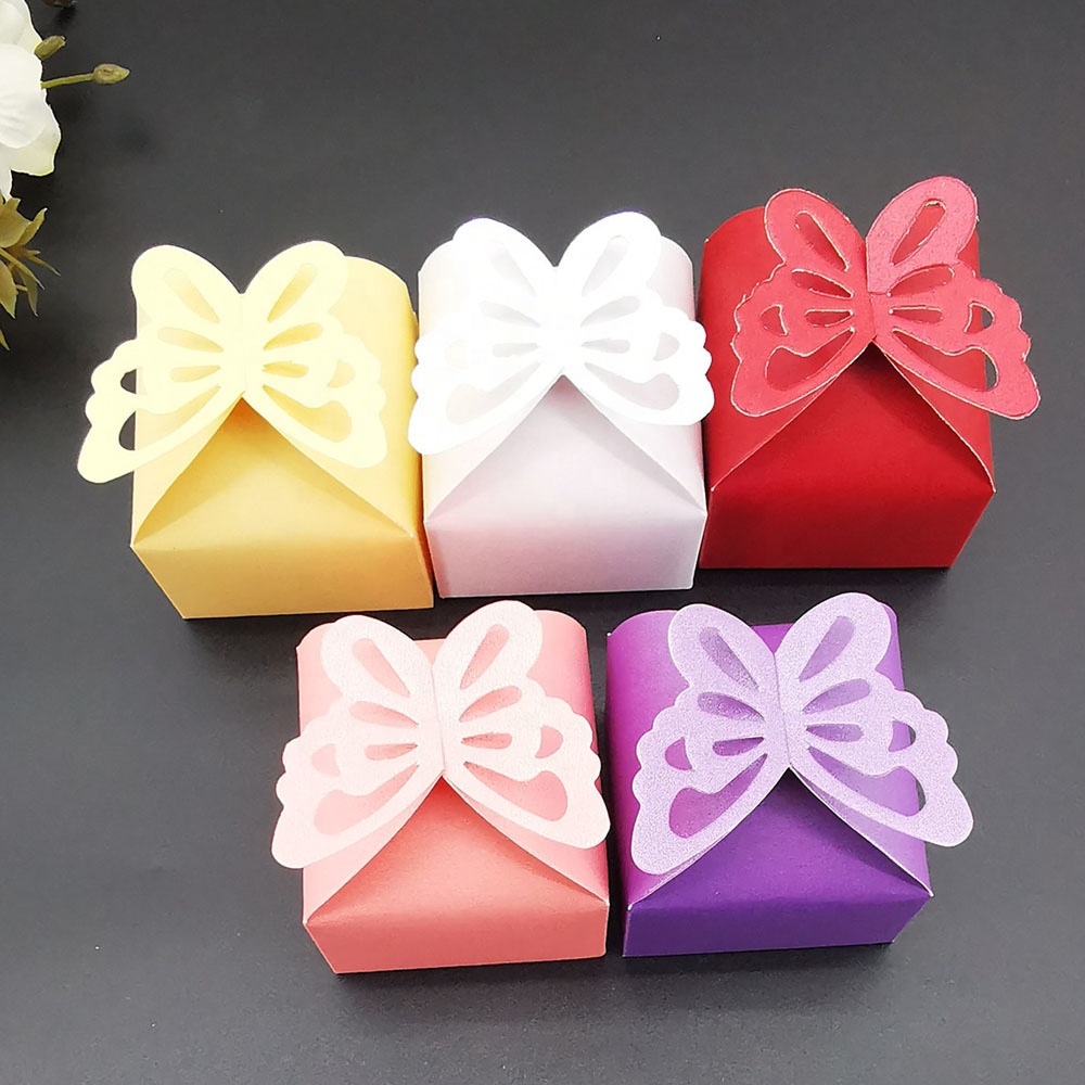 3D Pearl Paper Butterfly Candy Sweet Gift Chocolate Opakowanie Pudełko na świąteczne wakacyjne Dekoracja Dekoracja