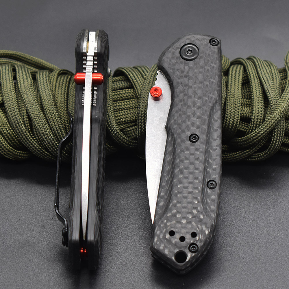 Quality JULI OEM Carbon Fiber Pocket Folding Knife S90V Blade Ball Bearing Fold Camping Outdoor Survival EDC Tactical Fruit Kitchen Knives Tool