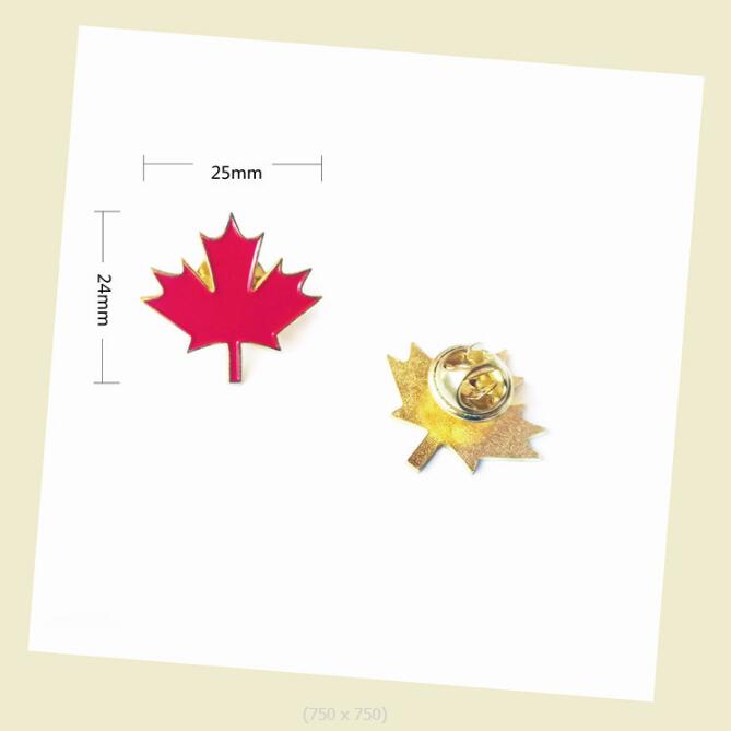 Emblème de feuille d'érable canadien, biens culturels, motif de feuille d'érable, broche en métal laqué, Mini broches à bouton papillon pour costume