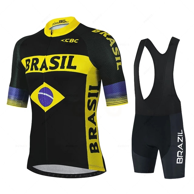 2024 Brasilien cykeltröja set 19d cykel shorts satser ropa ciclismo mens sommar snabb torr cykling maillot bottenkläder