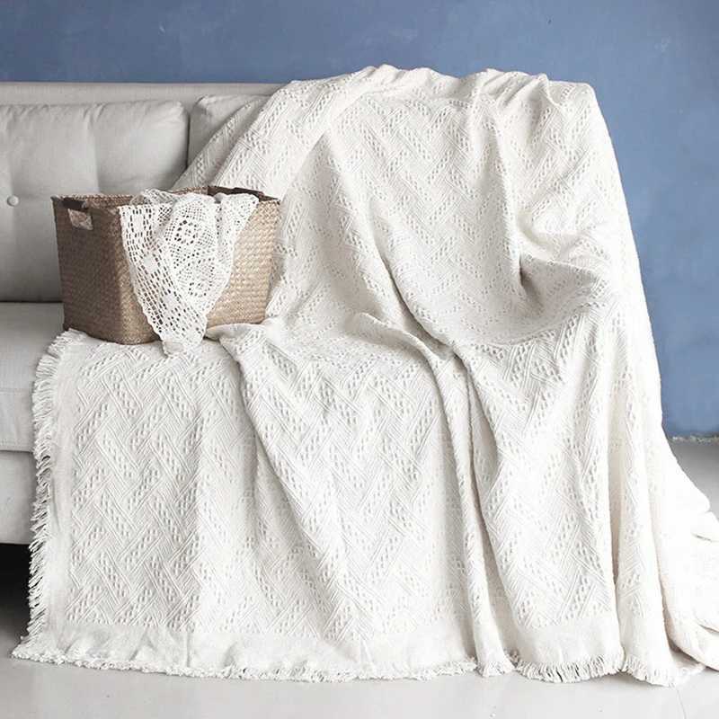 Couvertures couvertes polyvalentes jet la couverture pour canapé en coton galets de café de cuisine simple jet de style de literie à la maison couverture de meubles de décoration