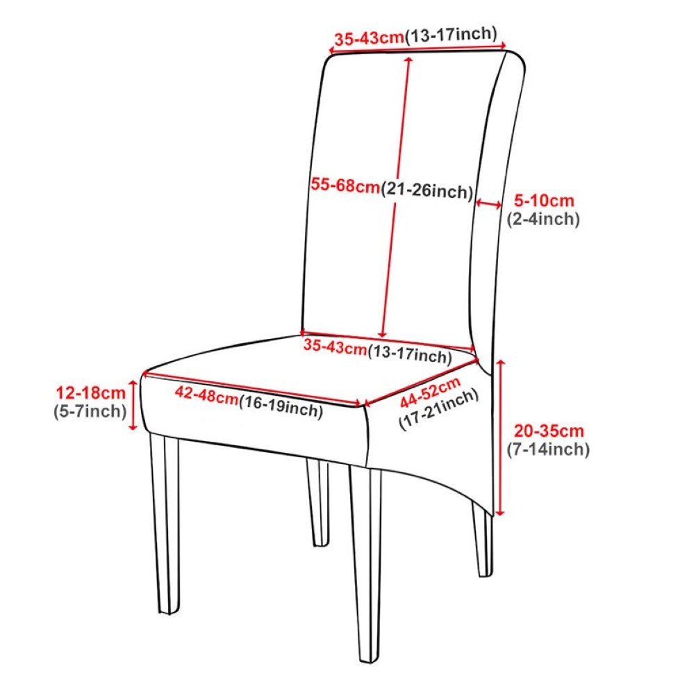 Cubierta de silla de tamaño XL Tamaño grande Respaldo alto grande Fundas de silla de asiento largo Fundas traseras King para el hogar El Party Banquet264t