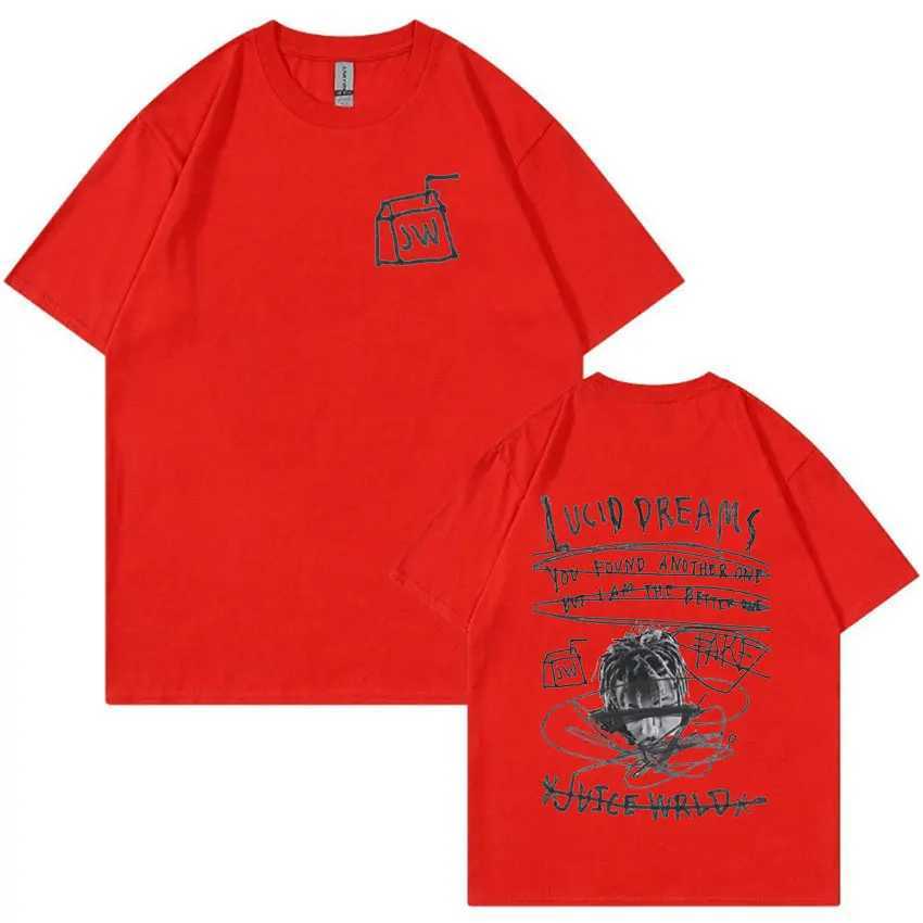 Herren T-Shirts Rapper JUICE WRLD Retro Grafik T-Shirt Herren Casual O-Ausschnitt Hip Hop T-Shirt Unisex Mode Baumwolle Übergroße T-Shirts Streetwear