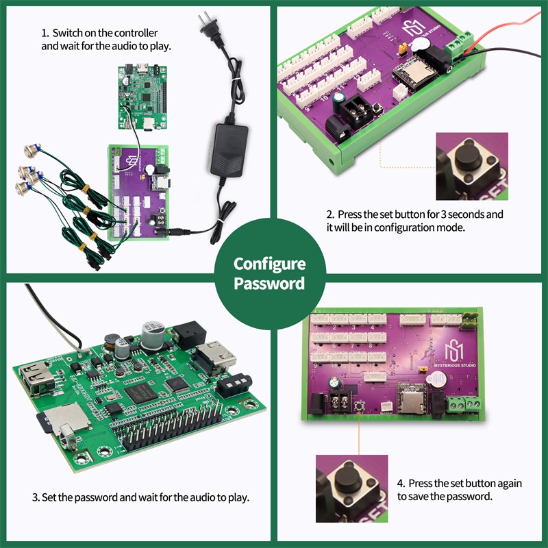 Accessoires de mécanisme de jeu d'évasion de salle secrète de Studio mystérieux, puzzle électronique, lecteur vidéo, lecture d'images, contrôle intelligent