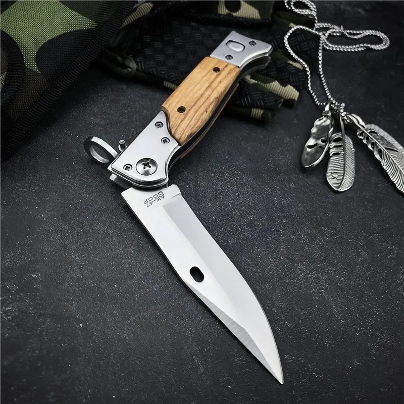 AK-47 Tactical AUT Open Folding Knife Survival Combat Military Knives Outdoor Hunting Camping High Quality Rescue EDC Tool