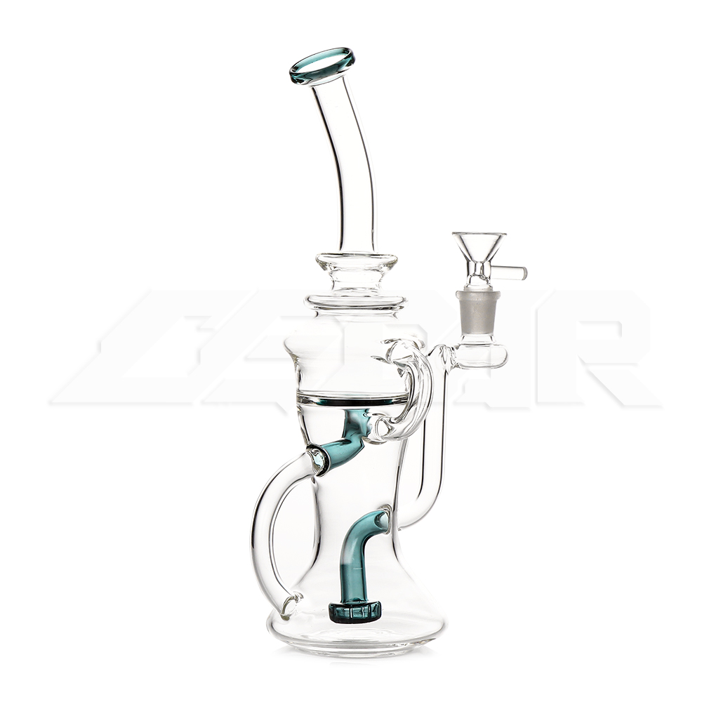 11-дюймовый Dab Rig Красочные стеклянные бонги Кальяны Стеклянные водопроводные трубы Нефтяные вышки Recycler Bong Bubbler с чашей 14 мм