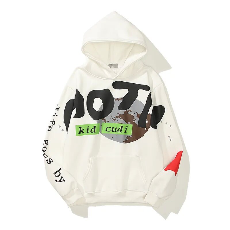 Kadınların kapüşonlu hip-hop y2k sweatshirt köpük mektubu Erkek ve kadınların aynı tarzı kazak