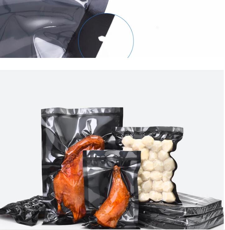 Black Nylon Vacuum Food Bags Home Sausage Dried Fruit Fresh Sealing Packaging Storage Kitchen Favor Wholesale